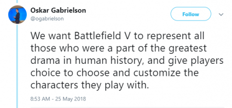 DICE表示《战地5》将保留女性角色